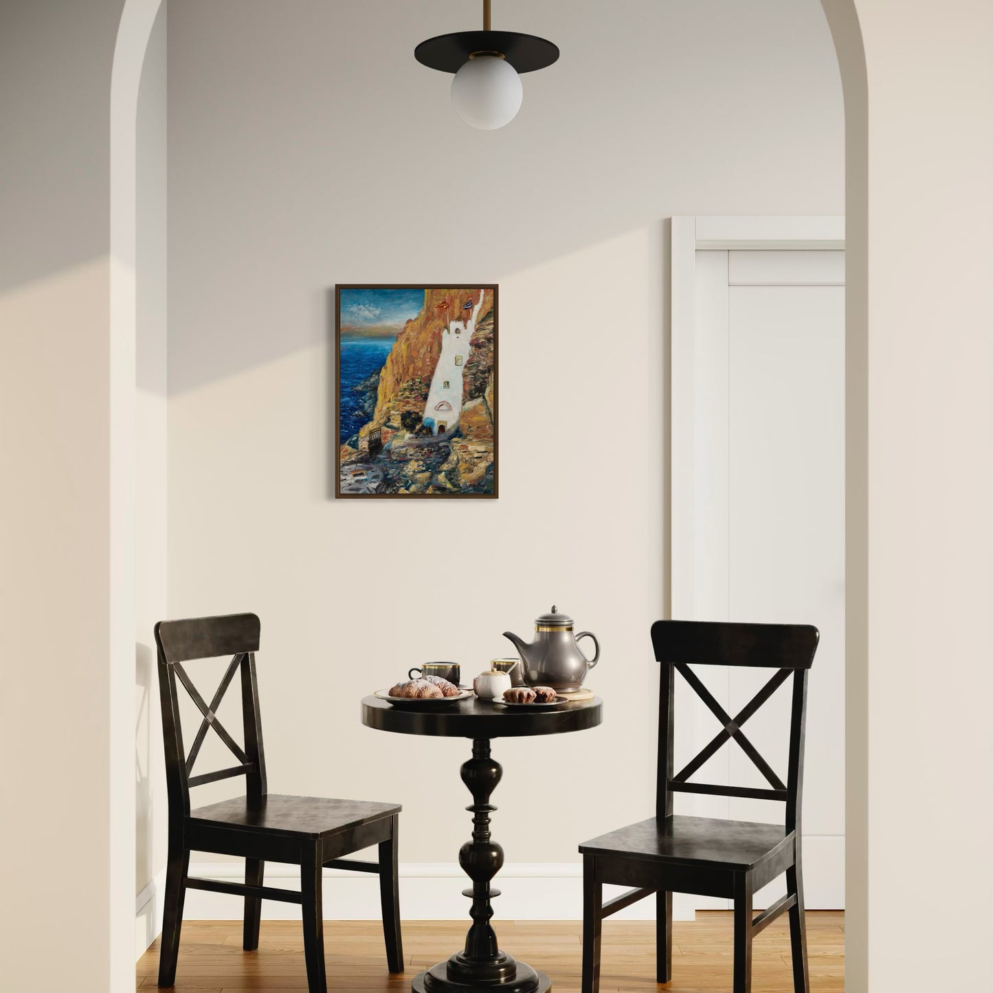 Original Painting: Cliffside Monastery in Amorgos