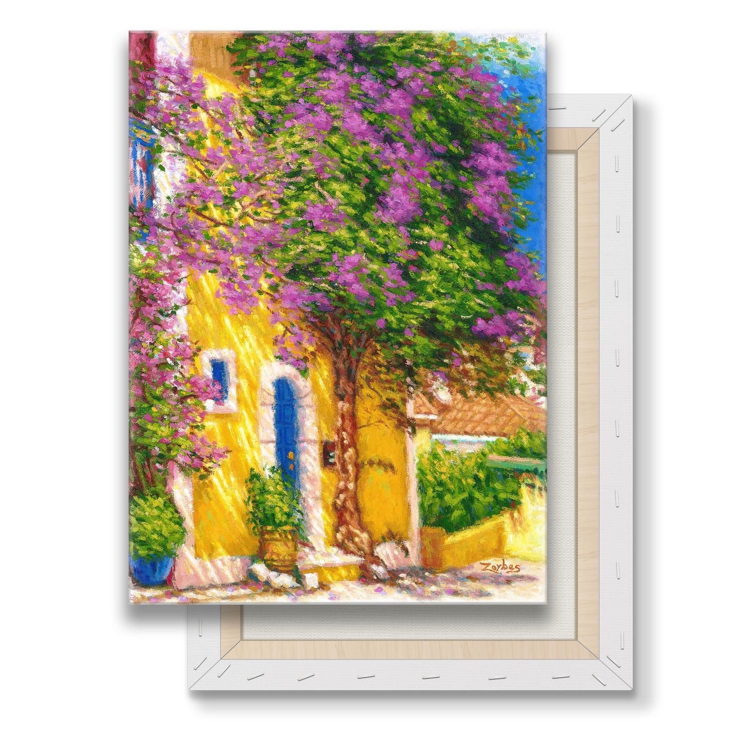 Canvas Print: Yellow House in Kefalonia