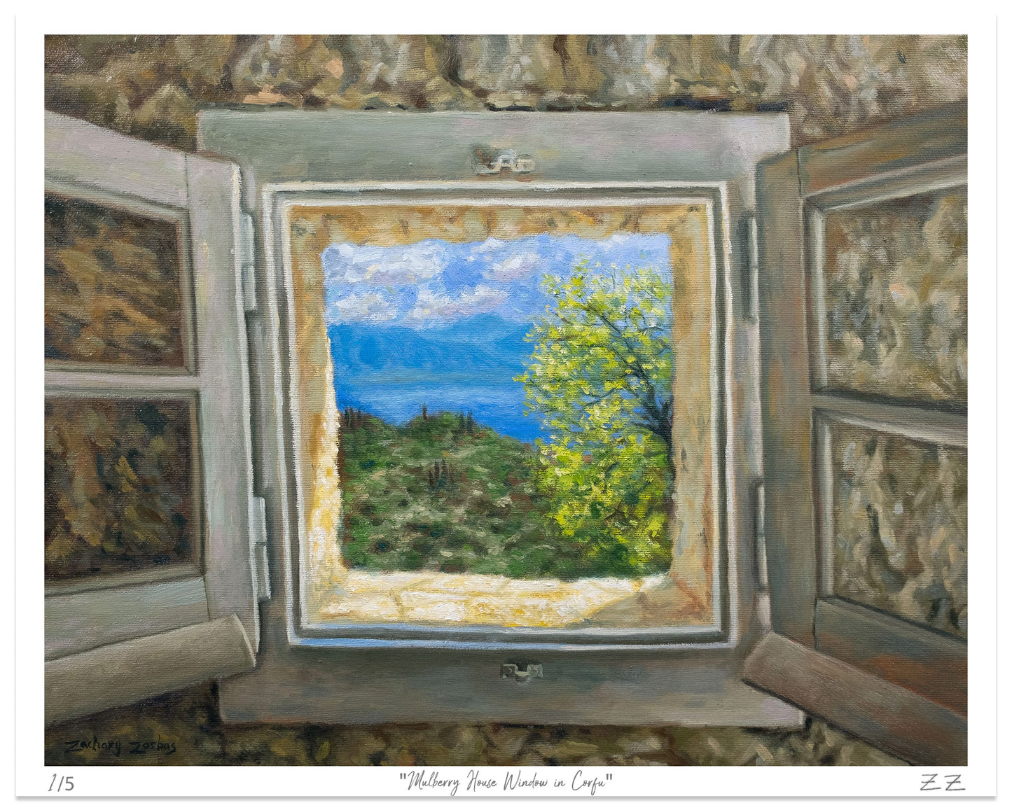 Art Print: Mulberry House Window in Corfu Print