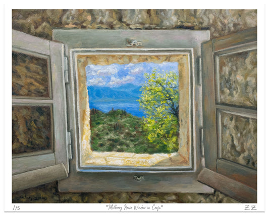 Art Print: Mulberry House Window in Corfu Print