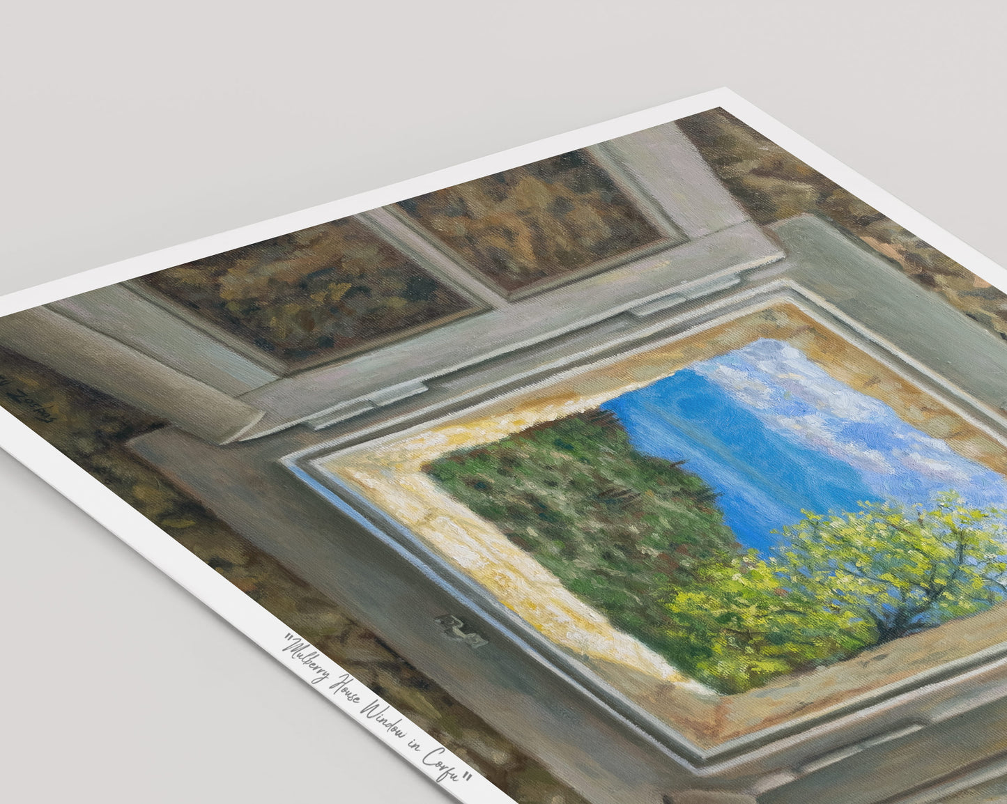 Art Print: Mulberry House Window in Corfu Print