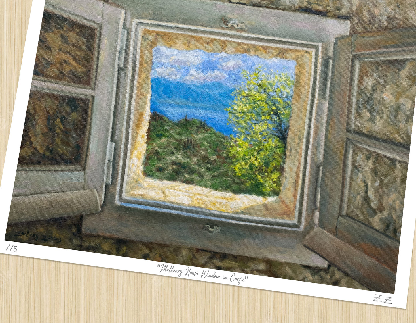Art Print: Mulberry House Window in Corfu Print