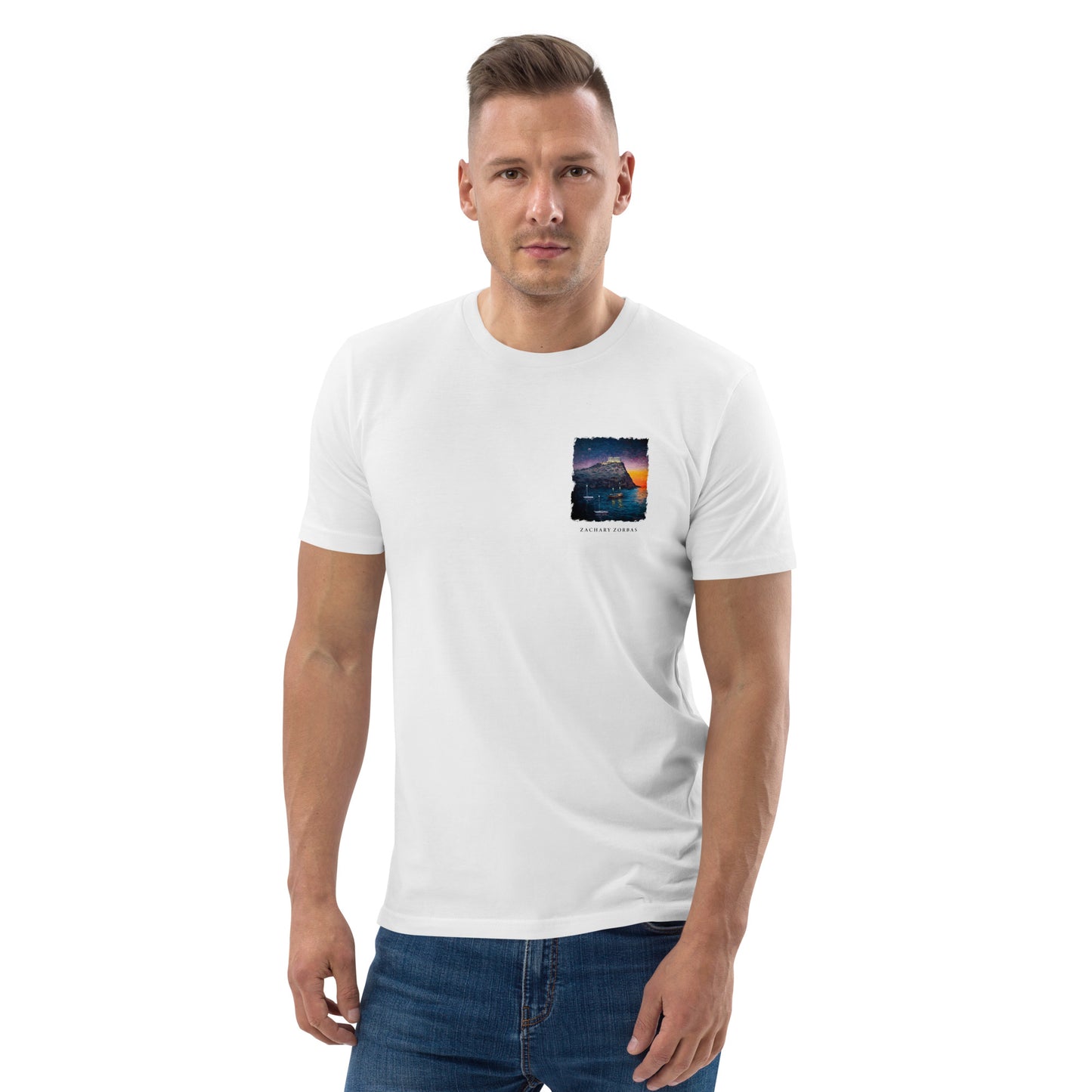 T-Shirt: Cape Sounio Temple of Poseidon Unisex Organic Cotton Left