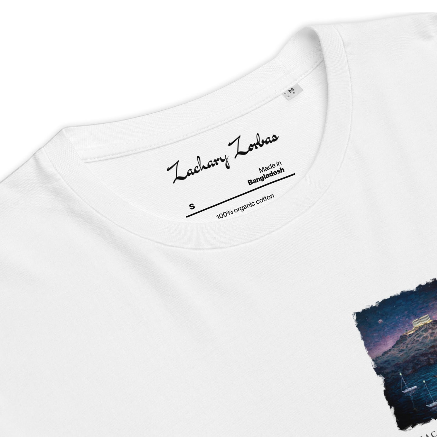 T-Shirt: Cape Sounio Temple of Poseidon Unisex Organic Cotton Left